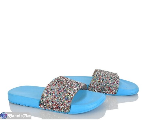 Шлепки жіночі на літо (12 пар р.36-41) блакитний  "LAIFA"
