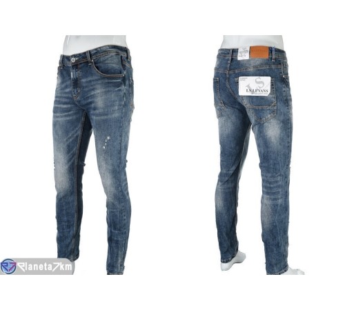 Джинси чоловічі на весну/осінь (5 шт. р.сетка 28-33) синій  "Kalabok"