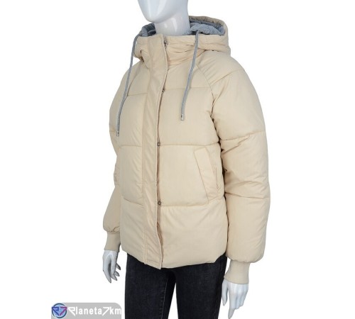 Куртка жіноча на зиму (4 шт. р.сетка M-2XL) бежевий "NORA" Куртка жіноча на зиму (4 шт. р.сетка M-2XL) бежевий "NORA"