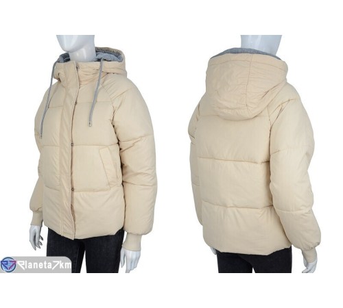 Куртка жіноча на зиму (4 шт. р.сетка M-2XL) бежевий "NORA" Куртка жіноча на зиму (4 шт. р.сетка M-2XL) бежевий "NORA"