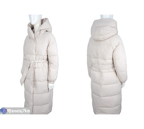 Пальто жіноче на зиму (5 шт. р.сетка S-2XL) бежевий  "HUGGI"