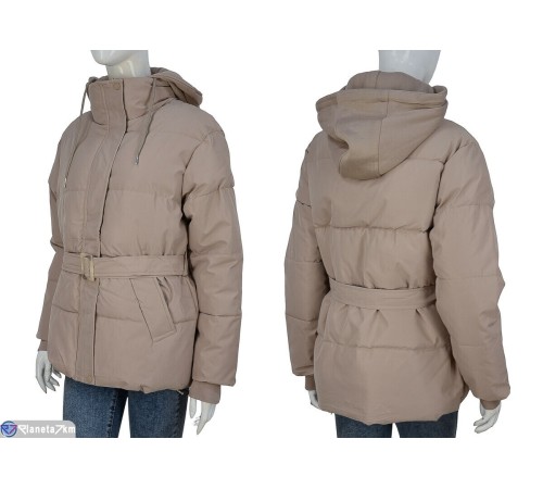 Куртка жіноча на зиму (4 шт. р.сетка M-2XL) бежевий "HUGGI" Куртка жіноча на зиму (4 шт. р.сетка M-2XL) бежевий "HUGGI"