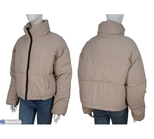 Куртка жіноча на зиму (4 шт. р.сетка M-2XL) бежевий "HUGGI" Куртка жіноча на зиму (4 шт. р.сетка M-2XL) бежевий "HUGGI"