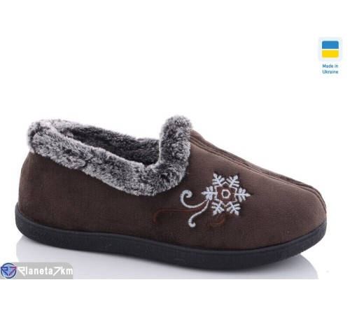 Тапки жіночі на зиму (6 пар р.37-42) коричневий  "Korka"