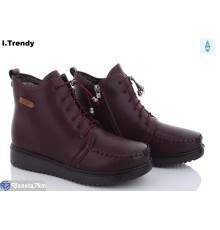 Черевики жіночі на зиму (8 пар р.37-42) бордовий  "Trendy"