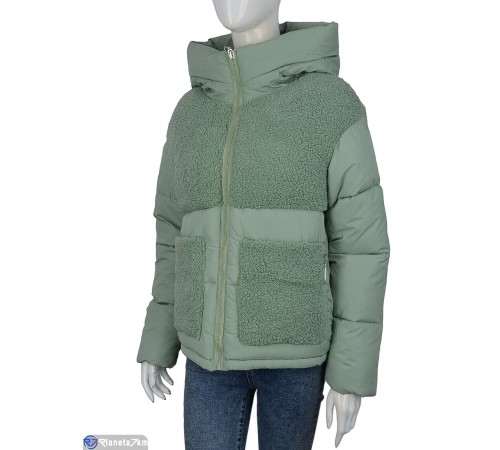 Куртка жіноча на зиму (4 шт. р.сетка M-2XL) зелений "NORA" Куртка жіноча на зиму (4 шт. р.сетка M-2XL) зелений "NORA"