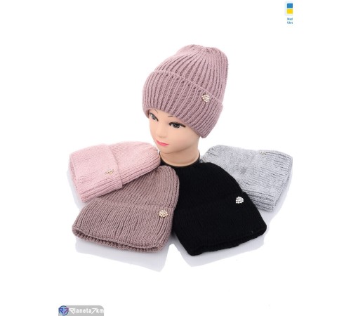 Шапка жіноча на зиму (5 шт. р.сетка 56-60) мікс  "Angell"