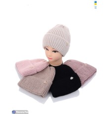 Шапка жіноча на зиму (5 шт. р.сетка 56-60) мікс  "Angell"