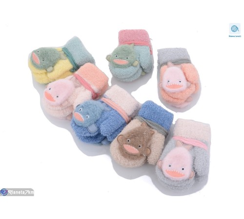 Рукавиці дитячі на зиму (12 шт. р.сетка 1-2) мікс  "RUBIBAS"