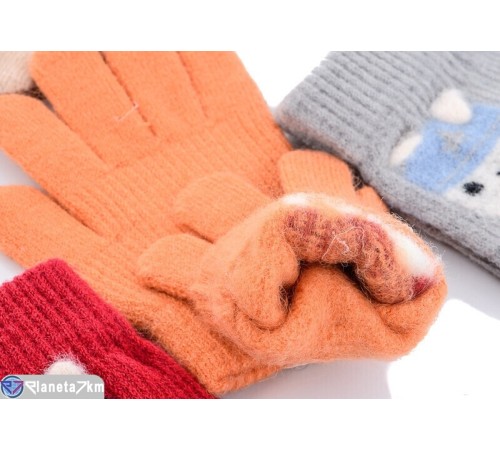 Рукавички дитячі на зиму (12 шт. р.сетка 3-5) мікс  "RUBIBAS"