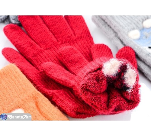 Рукавички дитячі на зиму (12 шт. р.сетка 5-7) мікс  "RUBIBAS"