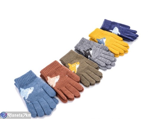 Рукавички дитячі на зиму (12 шт. р.сетка 3-5) мікс  "RUBIBAS"