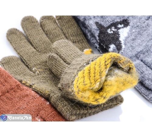 Рукавички дитячі на зиму (12 шт. р.сетка 3-5) мікс  "RUBIBAS"