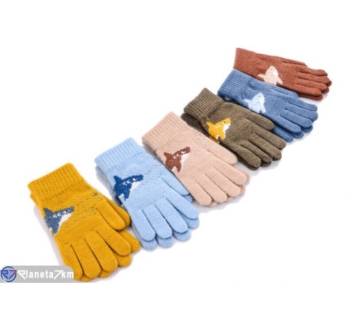 Рукавички дитячі на зиму (12 шт. р.сетка 5-7) мікс  "RUBIBAS"