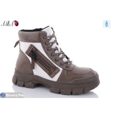 Черевики жіночі на зиму (8 пар р.36-41) коричневий  "Aba"