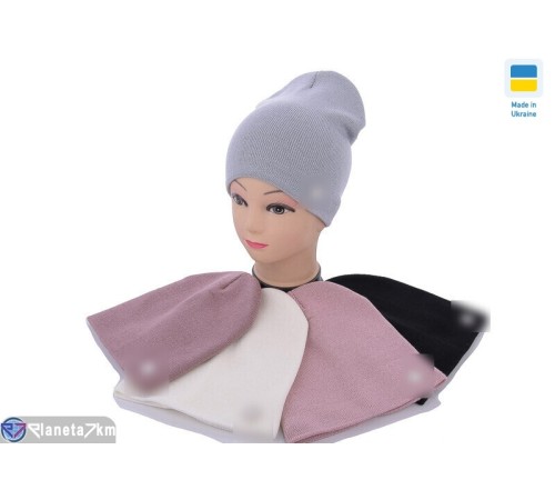 Шапка жіноча на зиму (5 шт. р.сетка 54-58) мікс  "Angell"