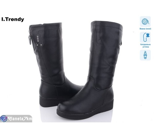 Чоботи жіночі на зиму (6 пар р.37-42) чорний  "Trendy"