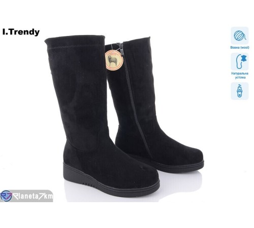 Чоботи жіночі на зиму (6 пар р.37-42) чорний  "Trendy"