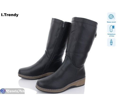 Чоботи жіночі на зиму (6 пар р.41-43) чорний  "Trendy"