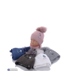 Дитяча шапка на зиму (5 шт. р.сетка 44-46) мікс  "DOMINGO"