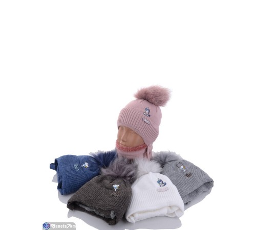 Дитяча шапка на зиму (5 шт. р.сетка 44-46) мікс  "DOMINGO"