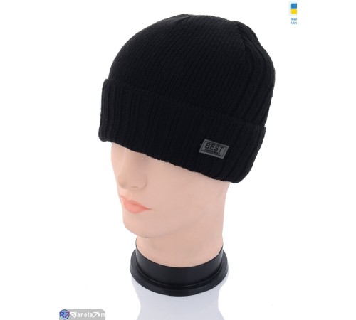 Шапка чоловіча на зиму (5 шт. р.сетка 56-62) чорний  "Angell"