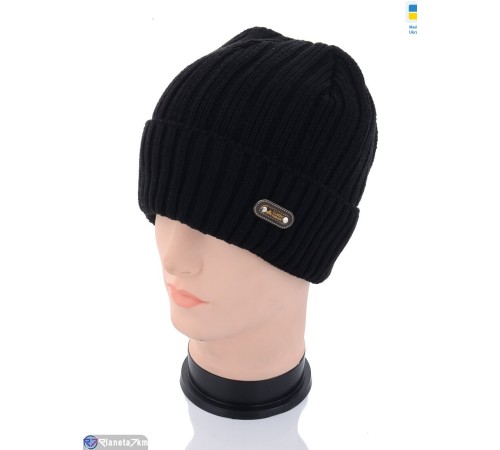 Шапка чоловіча на зиму (5 шт. р.сетка 56-60) чорний  "Angell"