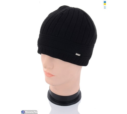 Шапка чоловіча на зиму (5 шт. р.сетка 56-62) чорний  "Angell"