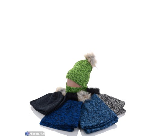 Шапка жіноча на зиму (5 шт. р.сетка 50-52) мікс  "DOMINGO"