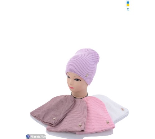 Шапка жіноча на зиму (5 шт. р.сетка 54-58) мікс  "Angell"