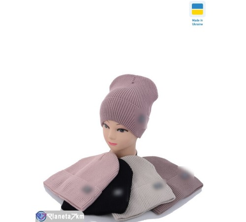 Шапка жіноча на зиму (5 шт. р.сетка 56-60) мікс  "Angell"