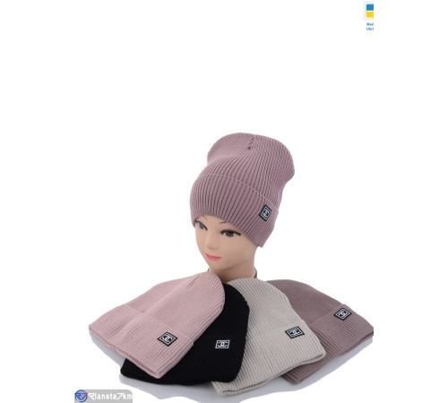 Шапка жіноча на зиму (5 шт. р.сетка 56-60) мікс  "Angell"