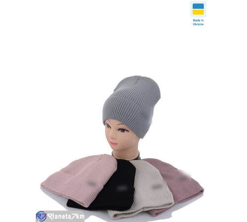 Шапка жіноча на зиму (5 шт. р.сетка 56-60) мікс  "Angell"