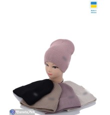 Шапка жіноча на зиму (5 шт. р.сетка 56-60) мікс  "Angell"