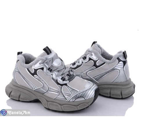 Кросівки жіночі на зиму (8 пар р.36-41) сірий  "VIOLA"
