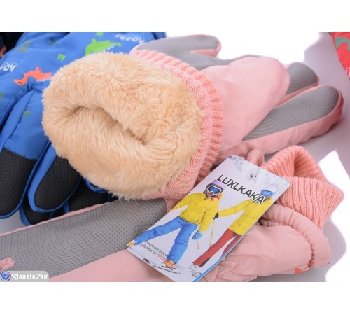 Рукавички дитячі на зиму (12 шт. р.сетка 6-12) мікс  "RUBIBAS"