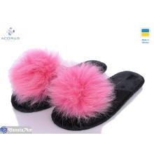 Тапки жіночі на весну/осінь (6 пар р.36-41) чорний  "Acorus"