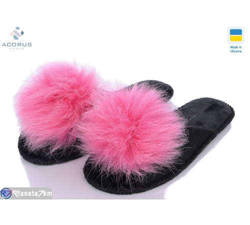 Тапки жіночі на весну/осінь (6 пар р.36-41) чорний  "Acorus"
