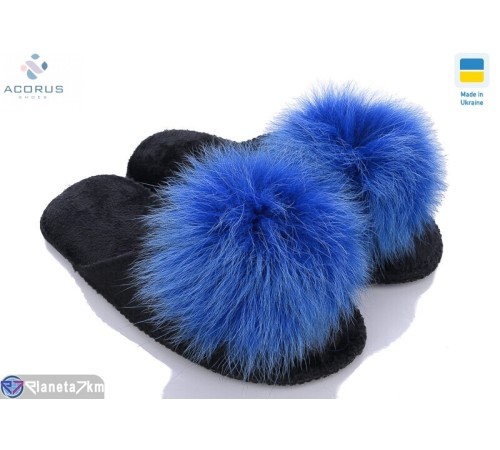 Тапки жіночі на весну/осінь (6 пар р.36-41) чорний  "Acorus"