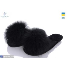 Тапки жіночі на весну/осінь (6 пар р.36-41) чорний  "Acorus"