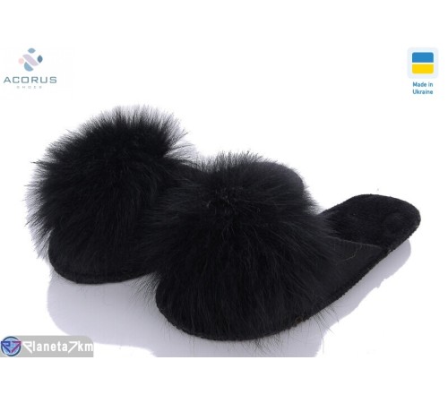 Тапки жіночі на весну/осінь (6 пар р.36-41) чорний  "Acorus"