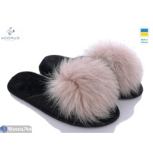 Тапки жіночі на весну/осінь (6 пар р.36-41) чорний  "Acorus"