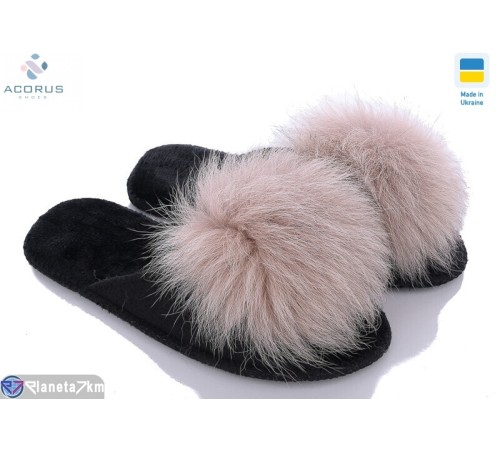 Тапки жіночі на весну/осінь (6 пар р.36-41) чорний  "Acorus"