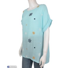 Блузка жіноча на літо (4 шт. р.сетка XL-4XL) блакитний  "Kalabok"