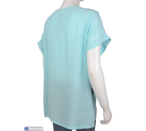 Блузка жіноча на літо (4 шт. р.сетка XL-4XL) блакитний  "Kalabok"