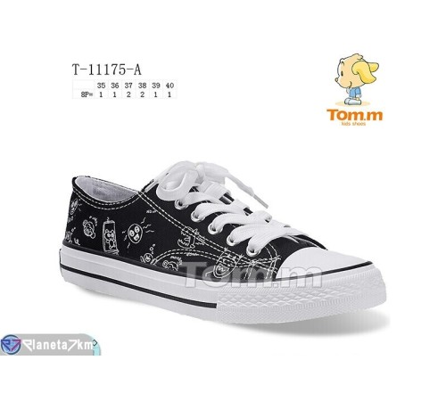 Кеди на весну/осінь (8 пар р.35-40) чорний "TOMMY" Кеди на весну/осінь (8 пар р.35-40) чорний "TOMMY"