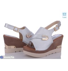 Босоніжки жіночі на літо (8 пар р.36-40) срібний  "YAMMI SHOES"