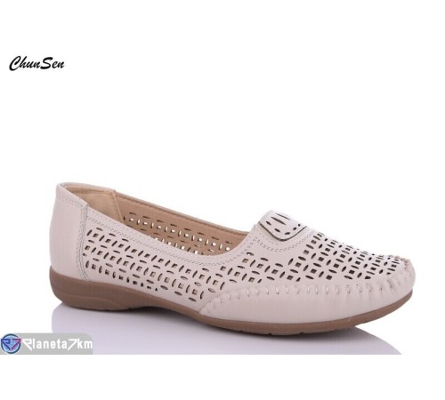 Мокасіни жіночі на літо (8 пар р.36-41) бежевий  "Chunsen"