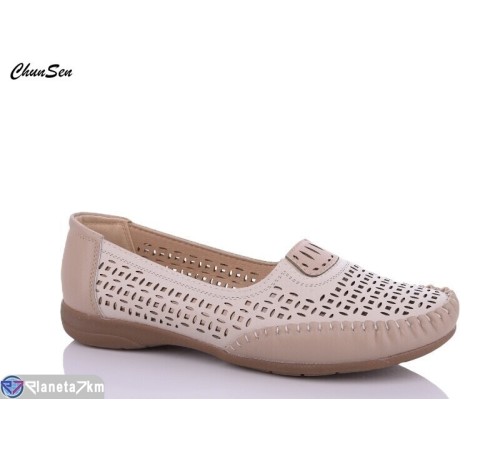 Мокасіни жіночі на літо (8 пар р.36-41) бежевий  "Chunsen"