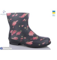 Жіноче гумове взуття на весну/осінь (6 пар р.37-41) чорний  "Acorus"